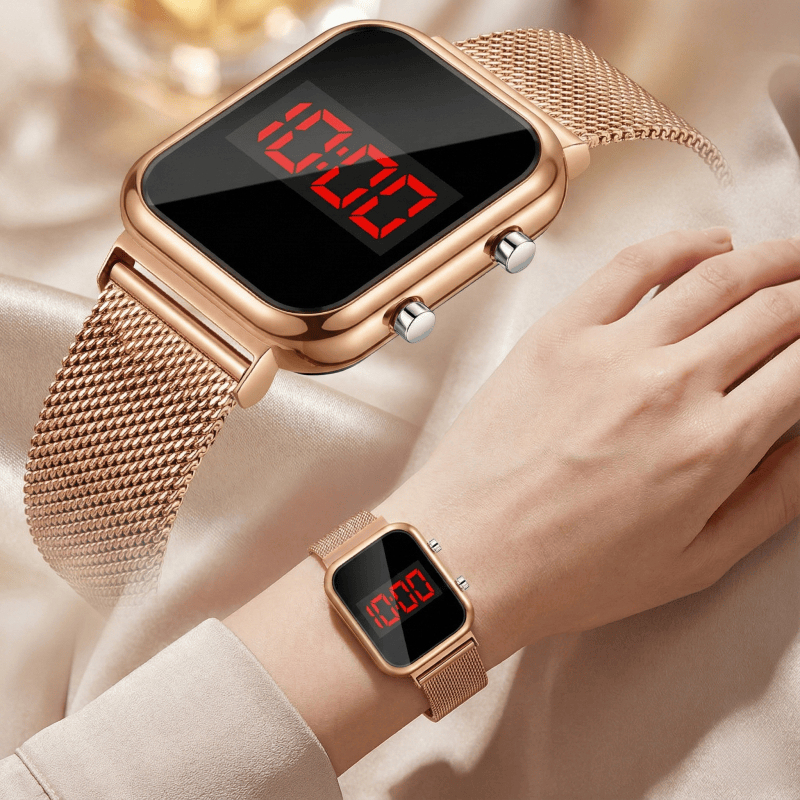 Luxury Watch Uk - Moda fivela magnética retângulo led relógios