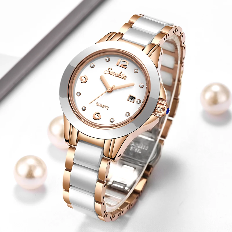Luxury Watches - Sunkta moda casual quartzo mulher relógio