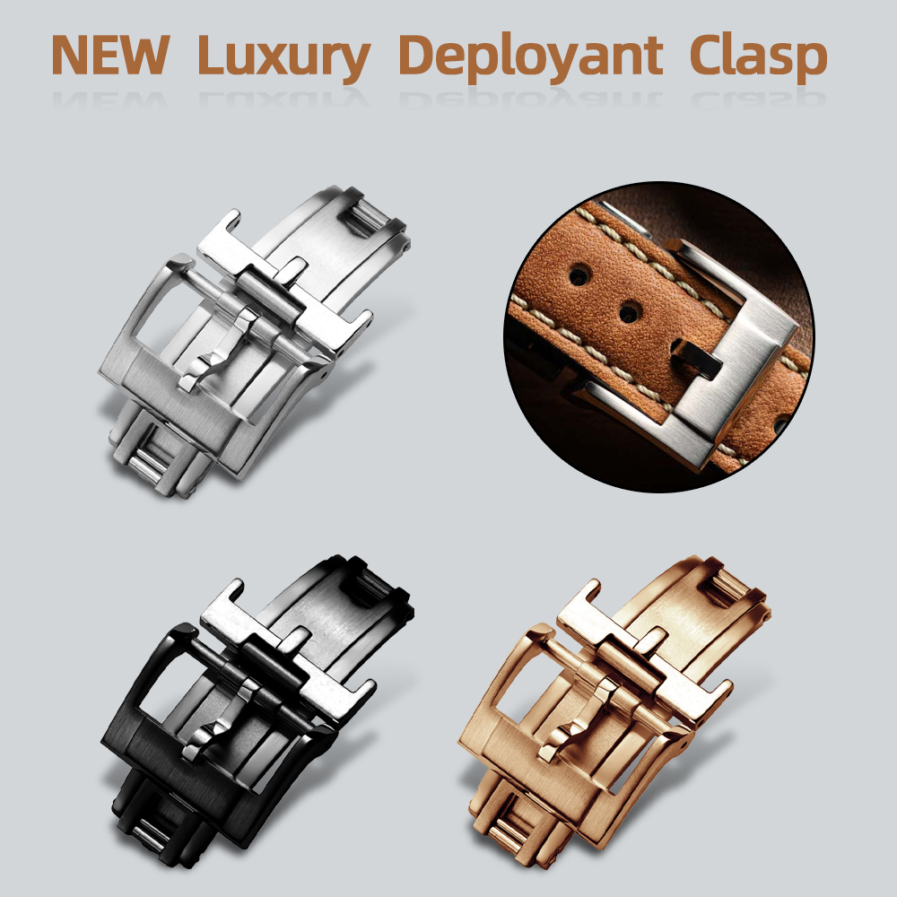 Luxury Watch Black - NOVO Fecho Deployant de Luxo 16mm