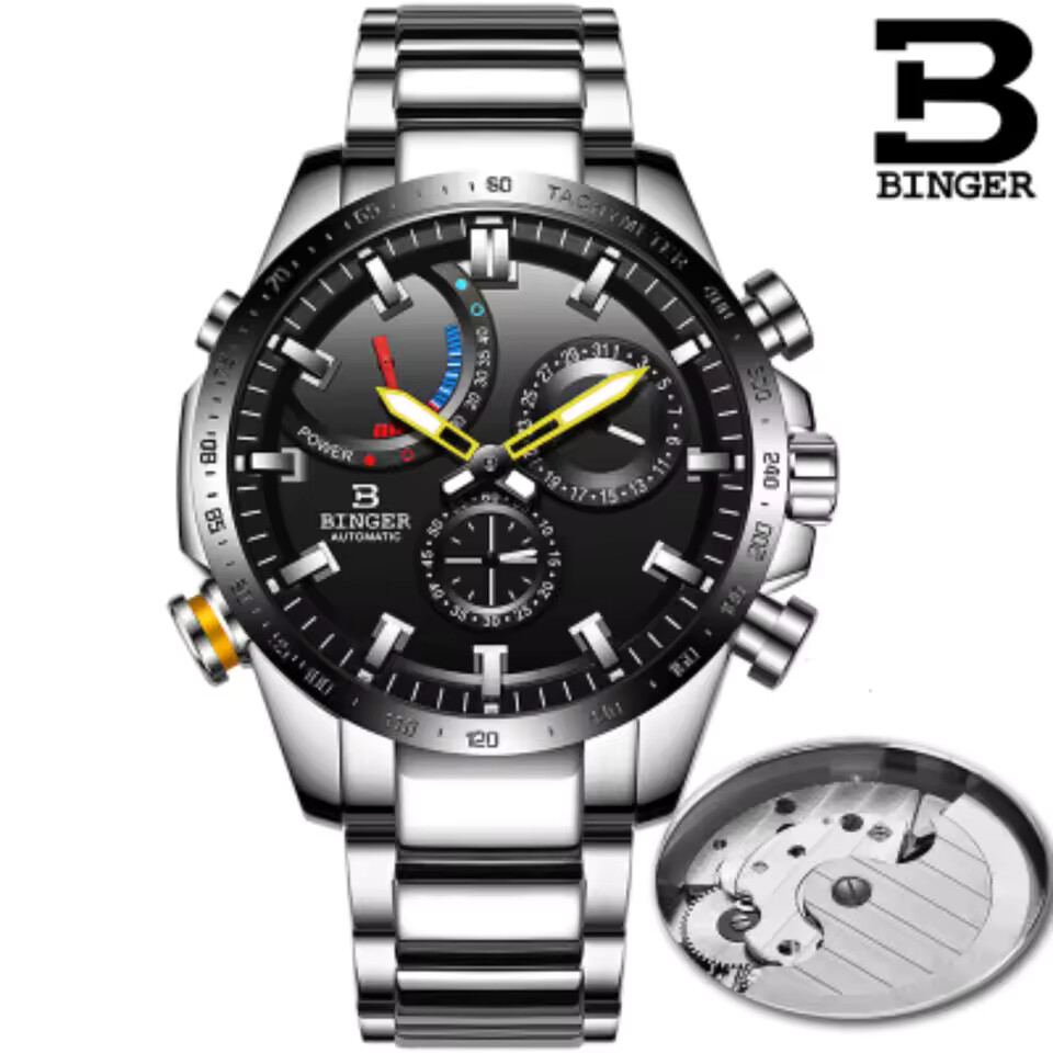 Luxury Watch German - Relógio Masculino Automático Mecânico Luminoso à