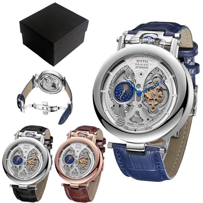 Luxury Watch On Sale - DIFFUL Luxo Grande Esqueleto Dial Fases