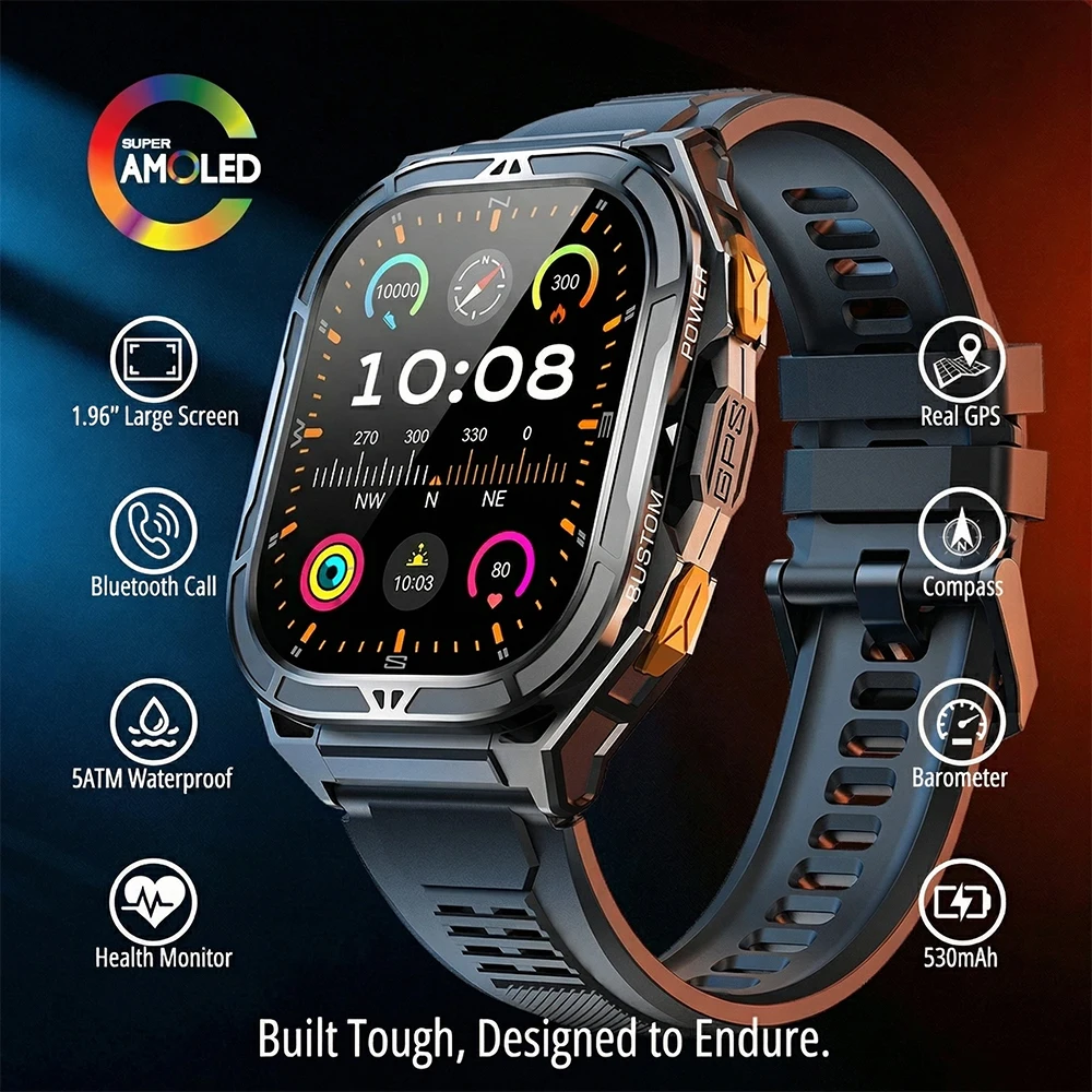 Luxury Watch German - Smartwatch AMOLED de Luxo com GPS
