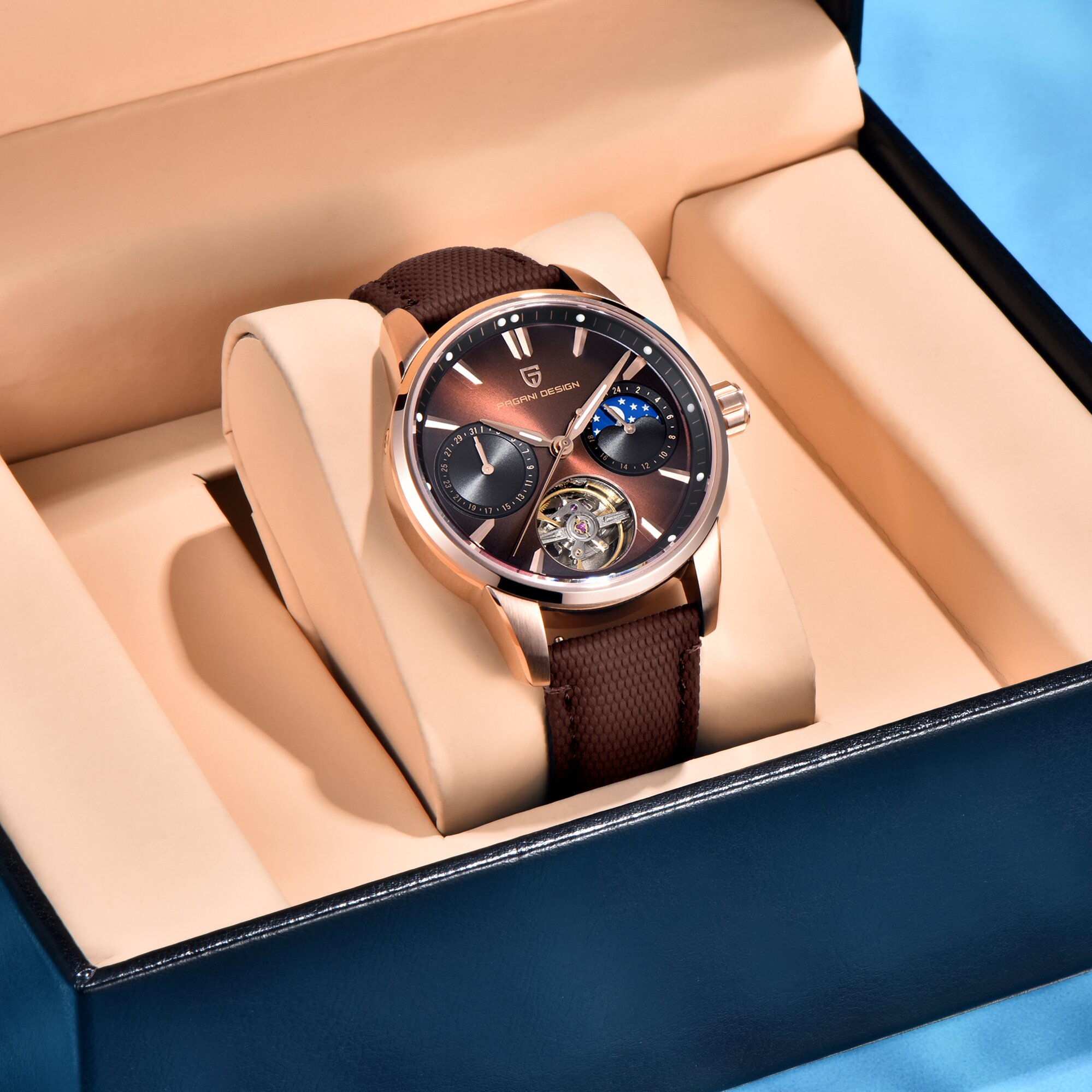 Relógios Mecânicos Masculinos  - Moonphase Complication Watch avaliação e preço