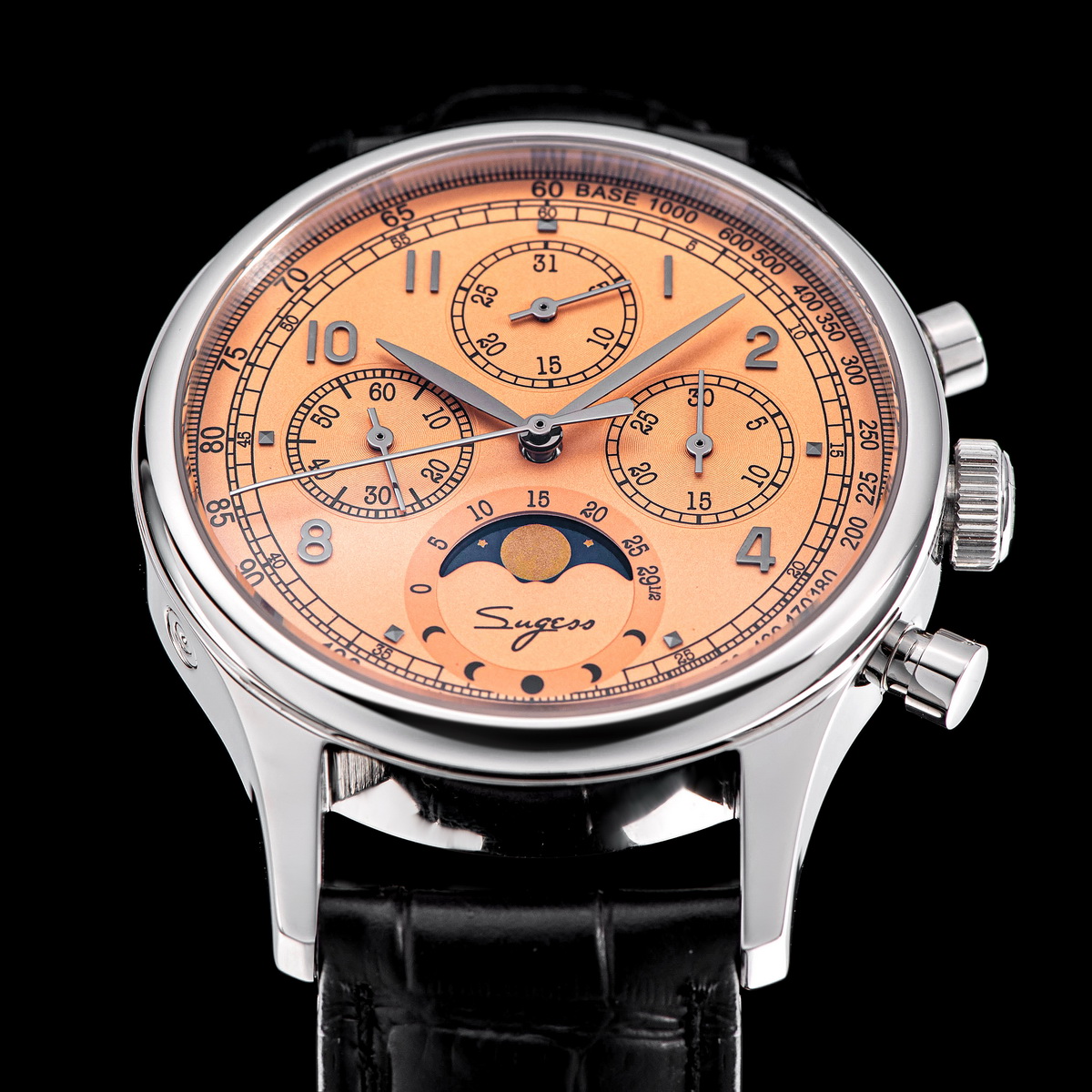 Sugess relógio masculino cronó - Moonphase Complication Watch avaliação e preço