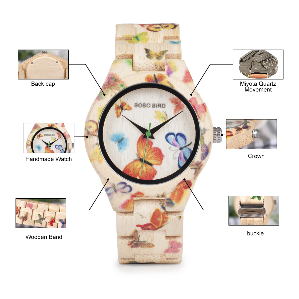 Bobo bird madeira relógios fem - Ladies Luxury Watch avaliação e preço