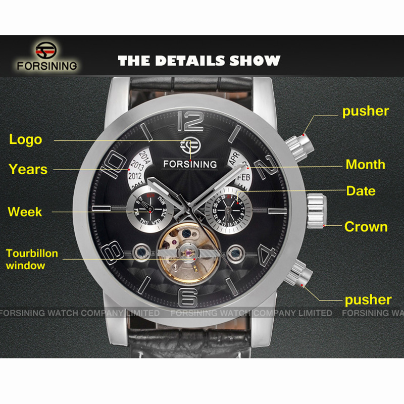 Forsining moda mecânica mascul - Regulator Display Watch avaliação e preço