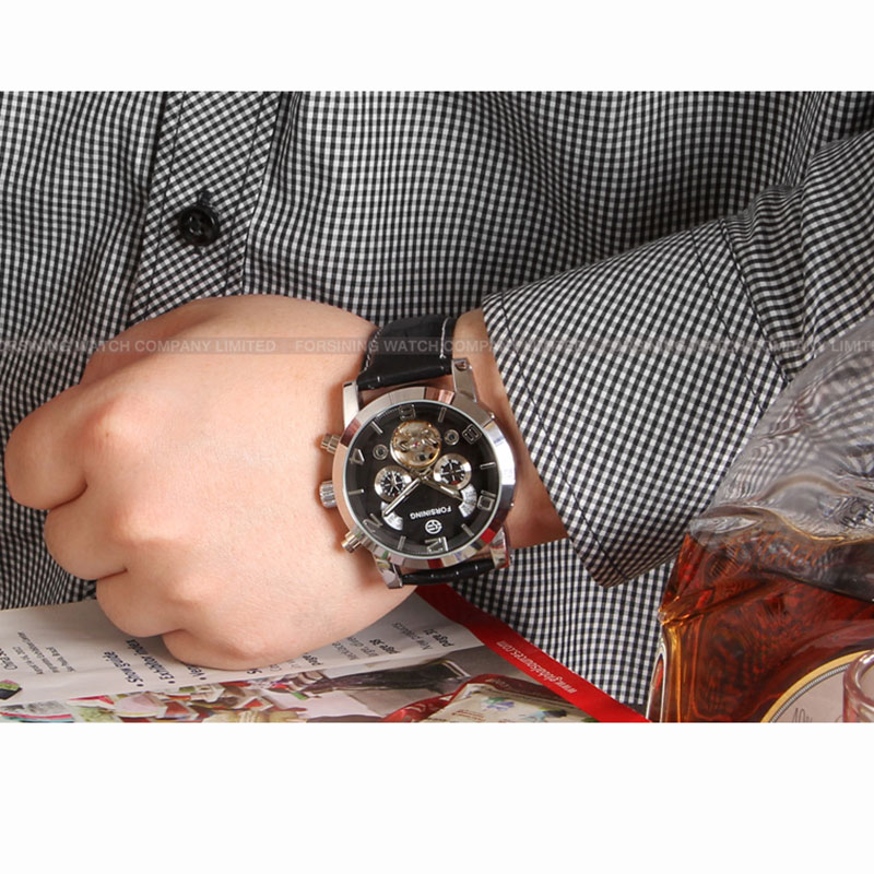 Forsining moda mecânica mascul - Regulator Display Watch avaliação e preço