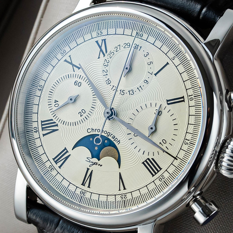 Sugess relógio masculino st190 - Moonphase Complication Watch avaliação e preço