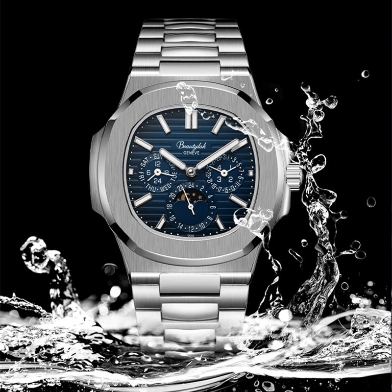 Relógio automático multifuncio - Moonphase Complication Watch avaliação e preço