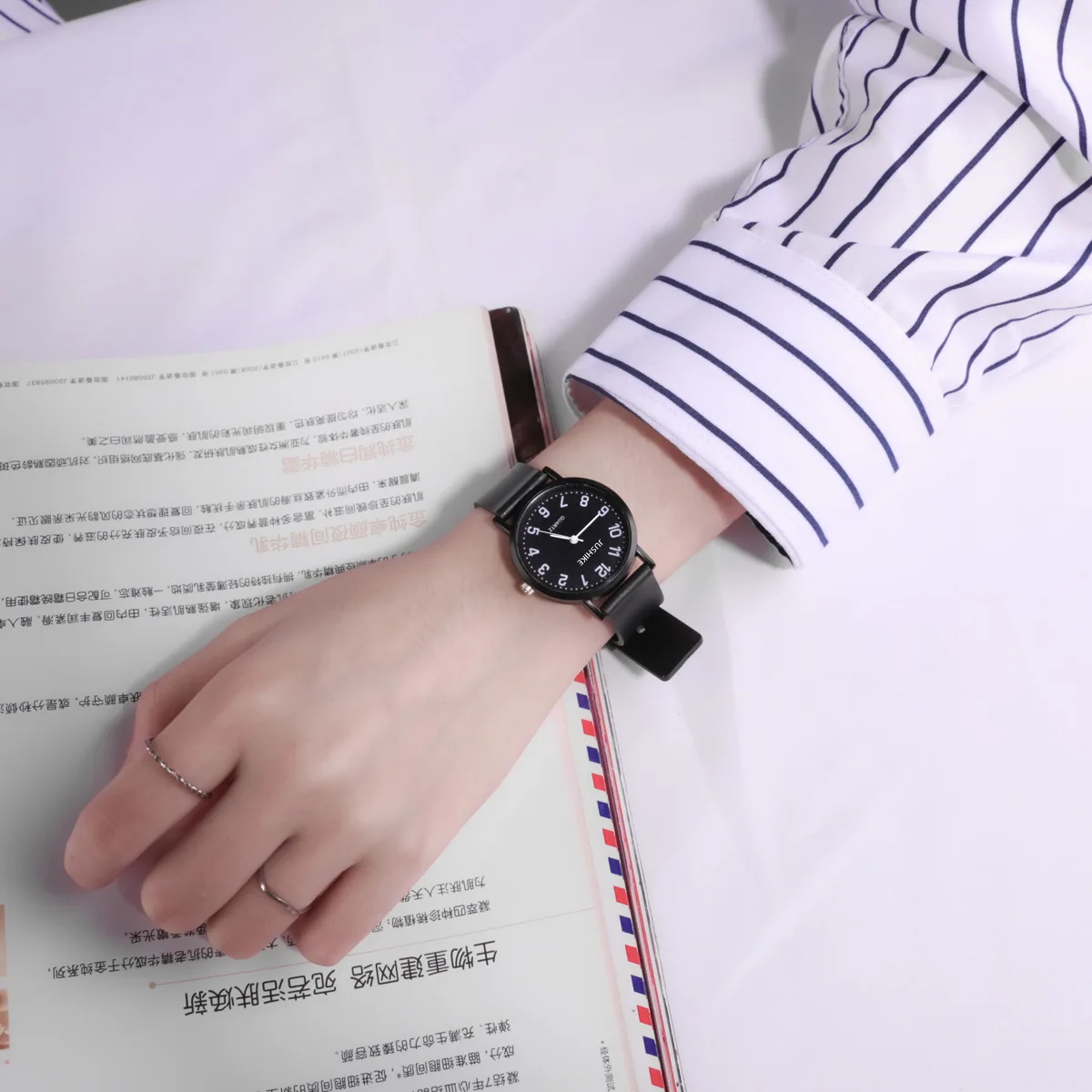 Simples relógio preto relógios - Luxury Watch Black avaliação e preço